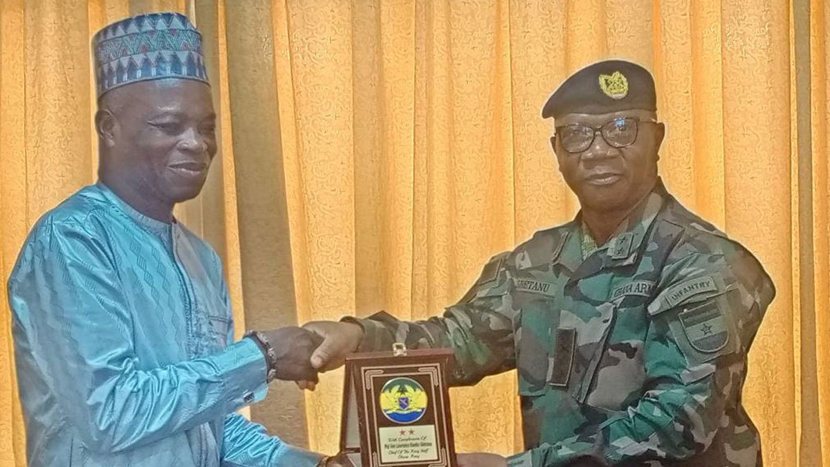 Chief of Army Staff, Major General Lorance Gbetanu (Right) and Northern Regional Minister (Left)