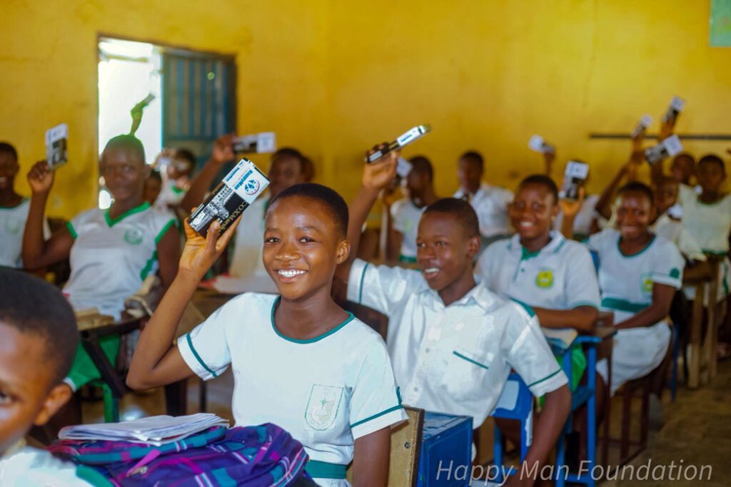 Some of the recipients of Happy Man Foundation's donation.