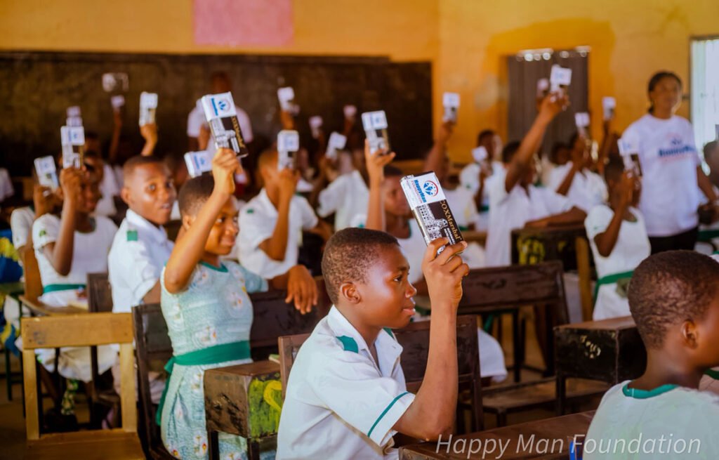 Some of the recipients of Happy Man Foundation's donation.