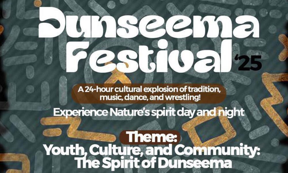 Traditional wrestling and crowd at Dunseema Festival in Kandiga, Ghana 2025