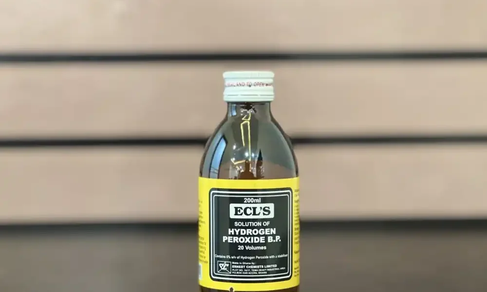 Bottle of hydrogen peroxide solution