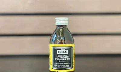 Bottle of hydrogen peroxide solution