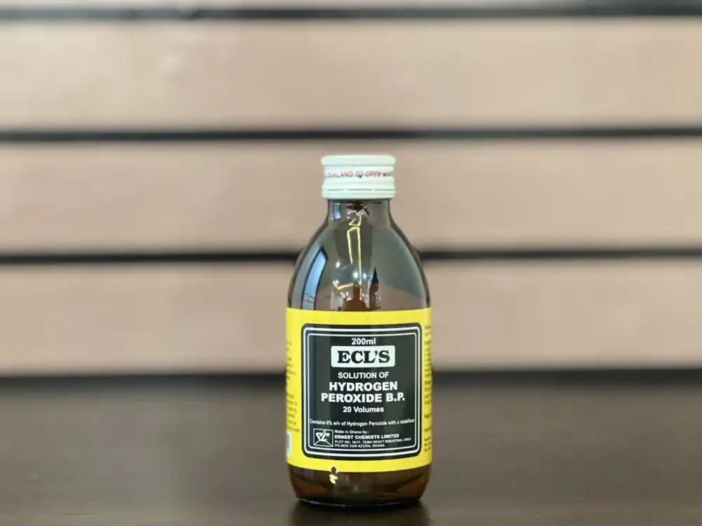 Bottle of hydrogen peroxide solution