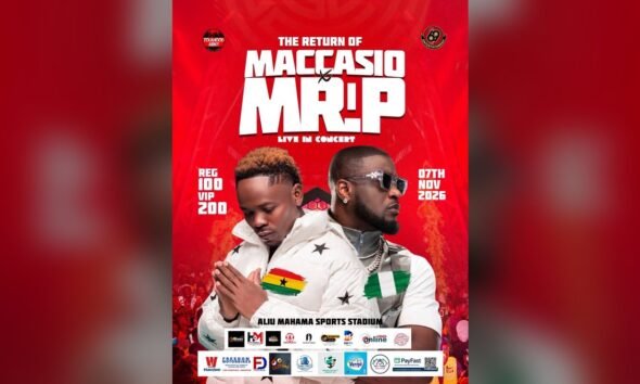 Maccasio x Mr. P concert flyer, Aliu Mahama Sports Stadium, Tamale, 7 November 2026